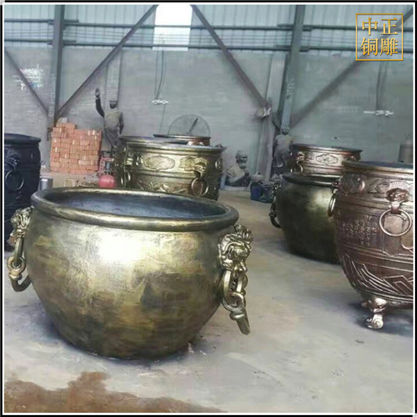 仿古做舊大號(hào)銅缸定制